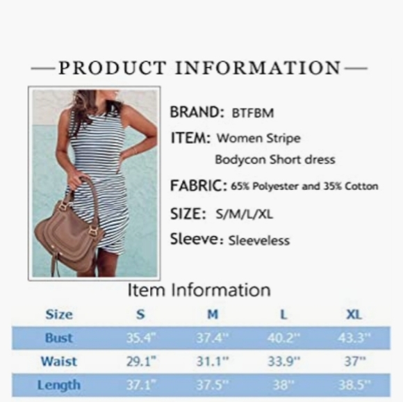 NWOT Navy & White Stripe Dress Sz L - Picture 15 of 16